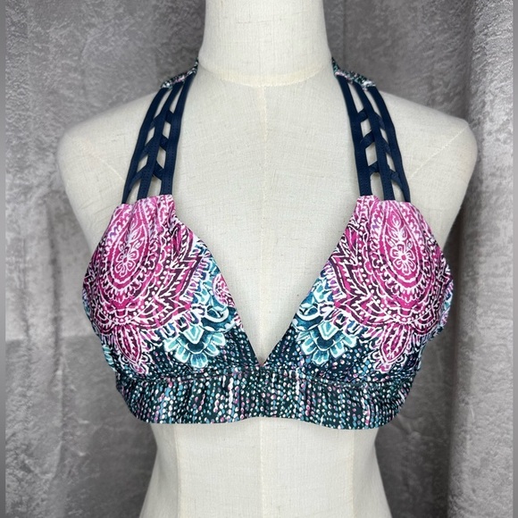 NEW Lucky Brand Women’s Multicolored Boho Paisley Print Bikini Set Sz S - Picture 1 of 12